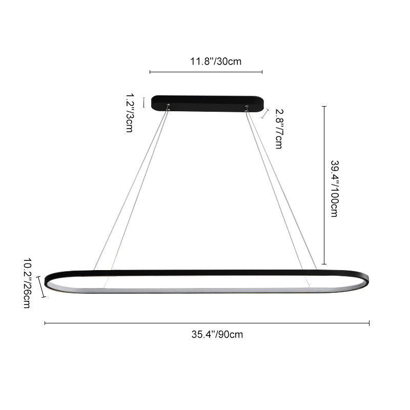 Luces Colgantes LED Ovaladas Modernas Minimalistas