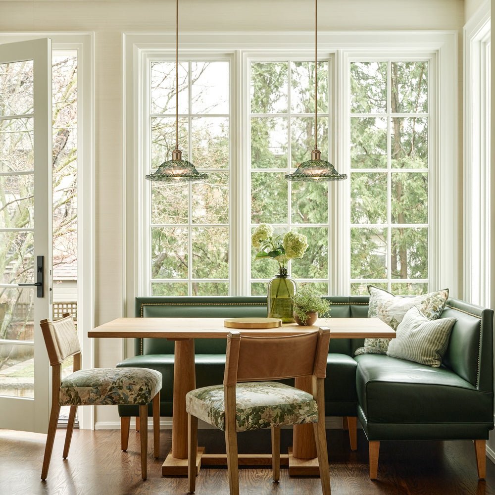 Lámpara colgante de vidrio en forma de cúpula con motivos florales de 1 luz estilo moderno retro