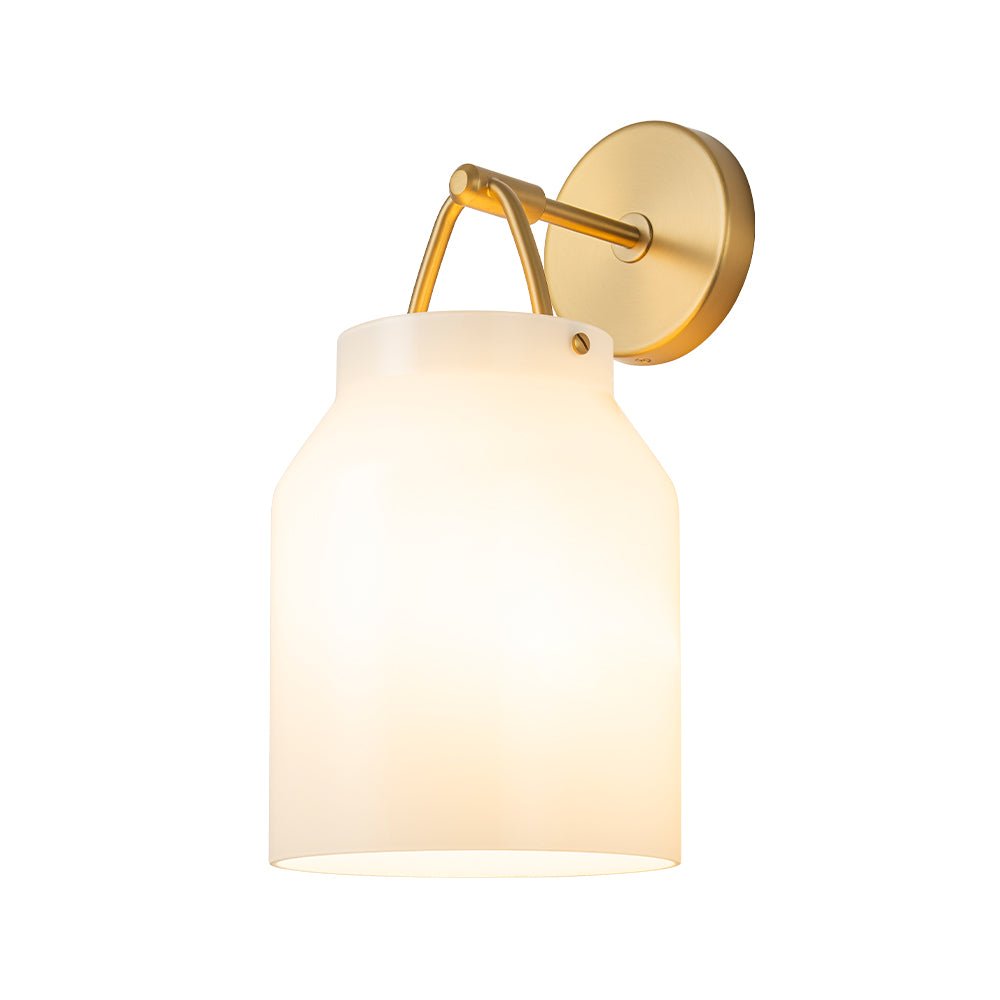 Aplique de pared de vidrio cilindro tambor de 1 luz nórdico