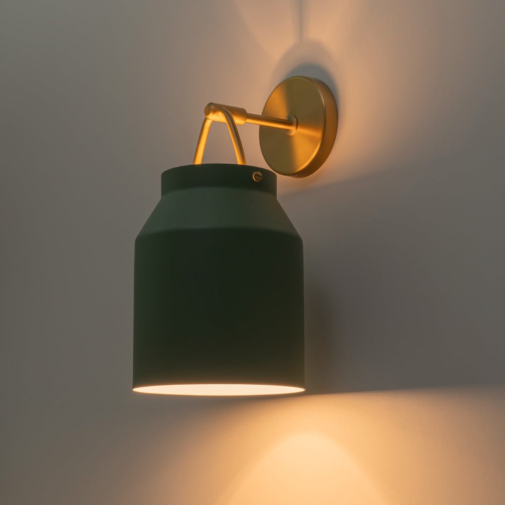 Aplique de pared de vidrio cilindro tambor de 1 luz nórdico