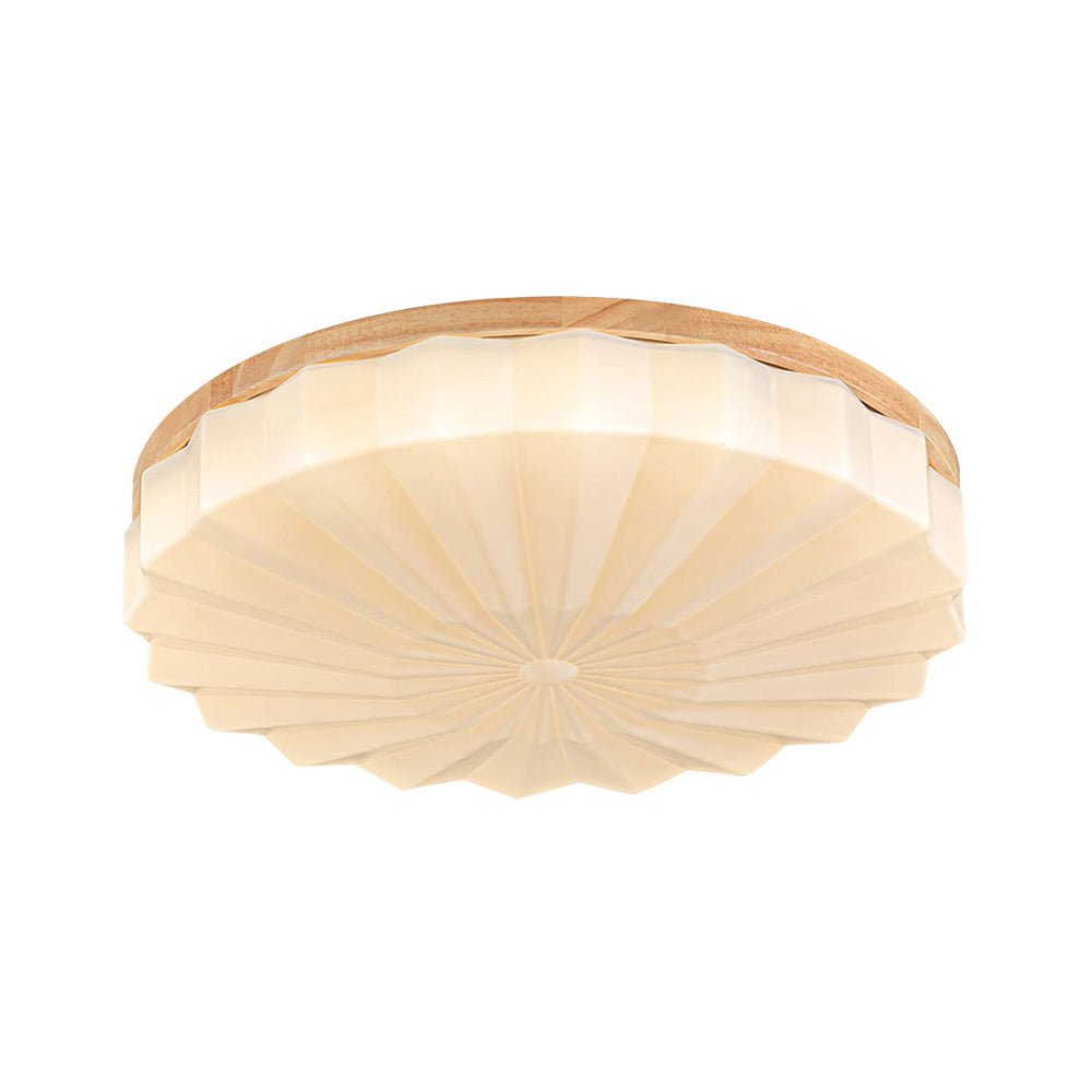 Luz de Techo LED Redonda de Madera con Flores Plisadas en 3 Colores