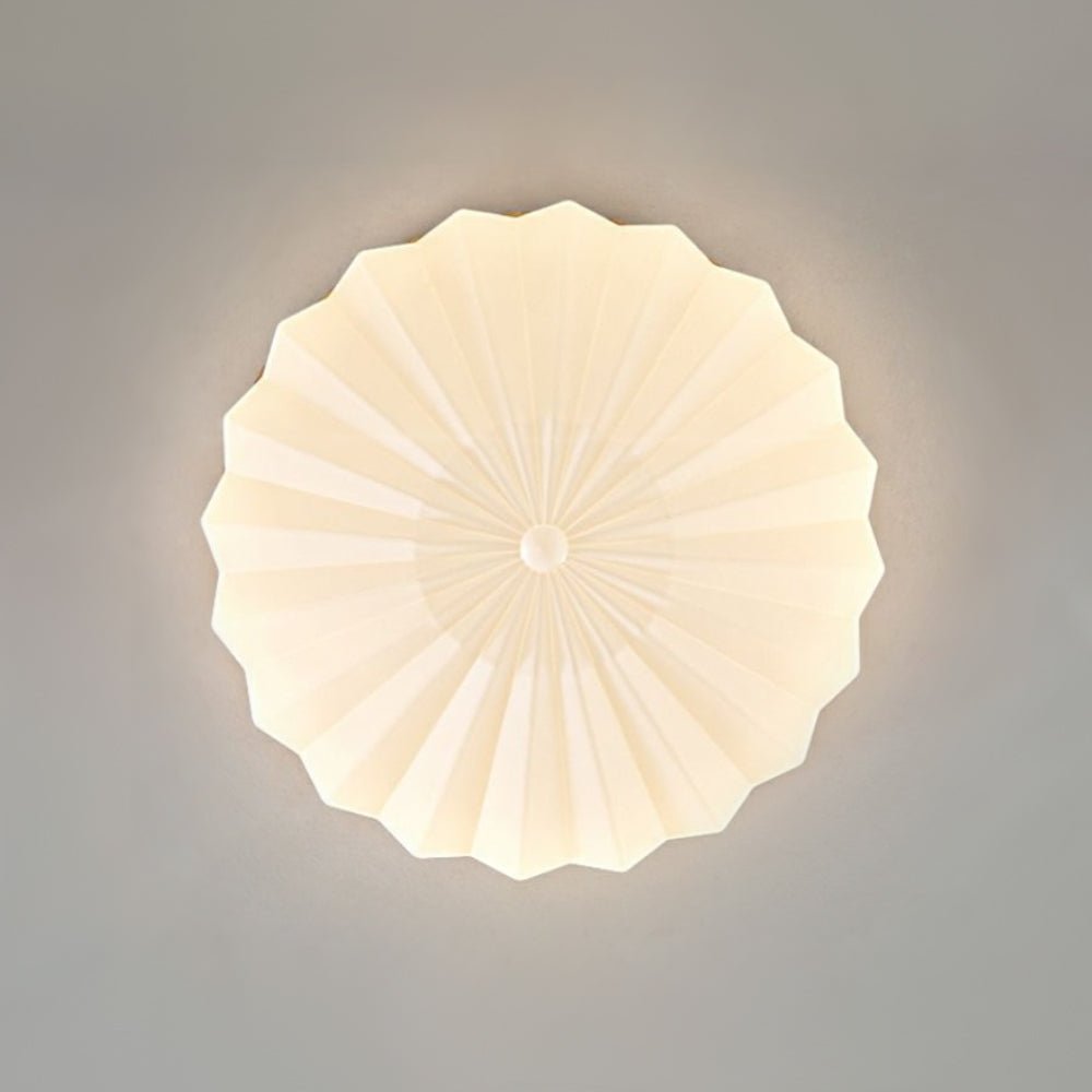Luz de Techo LED Redonda de Madera con Flores Plisadas en 3 Colores