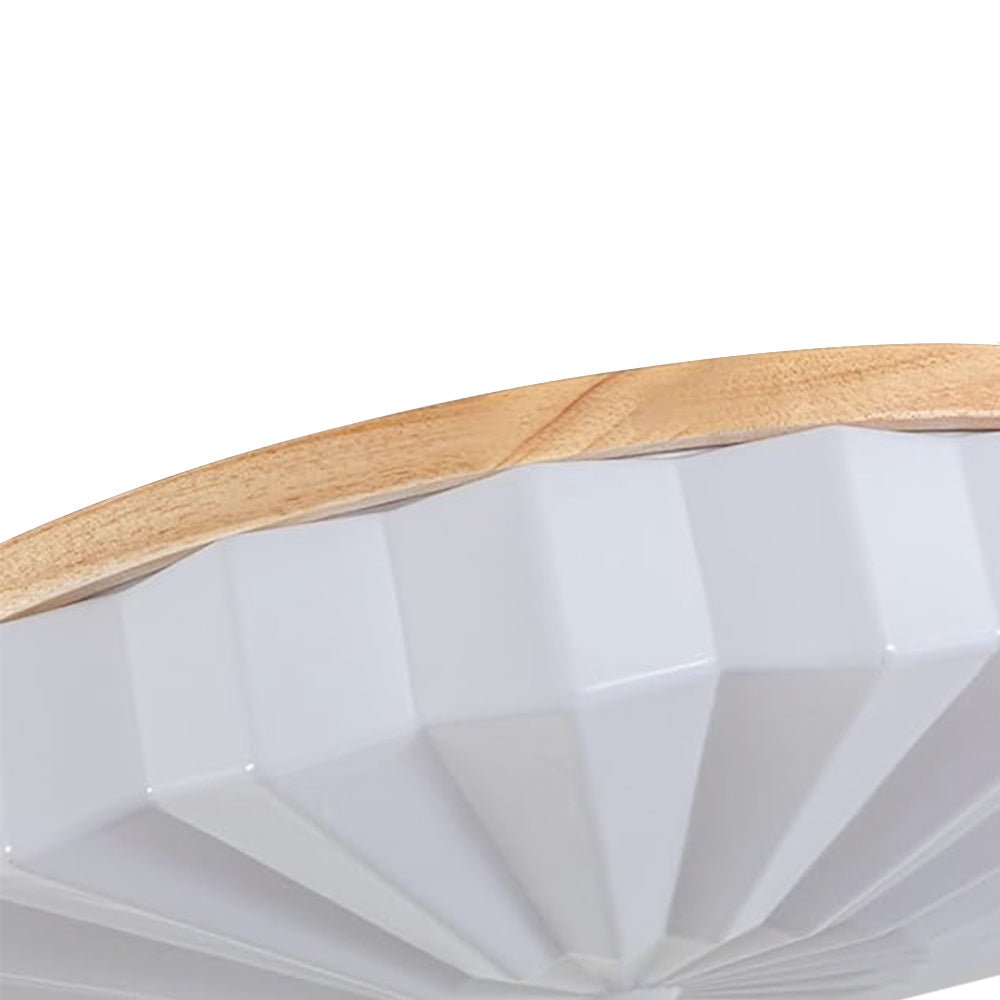 Luz de Techo LED Redonda de Madera con Flores Plisadas en 3 Colores