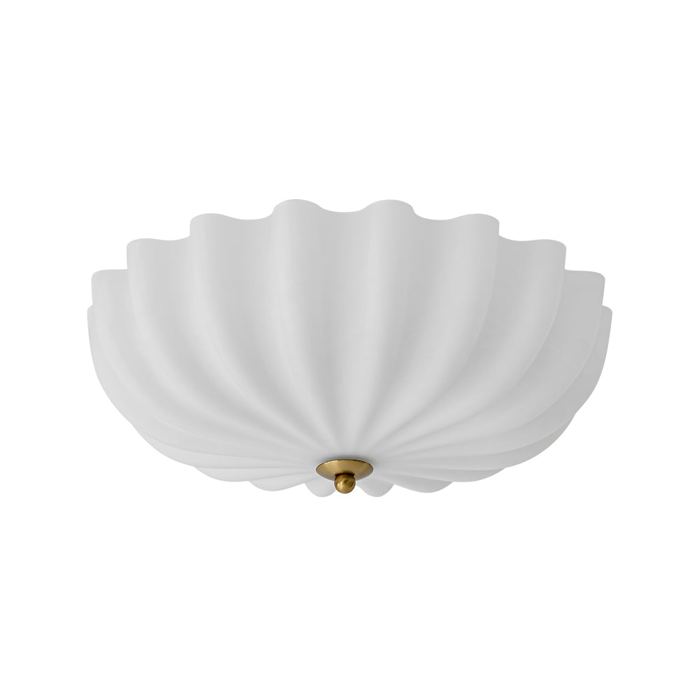 Montaje Semi Flush Escalonado de Vidrio Crema con 3 Luces y Flor de Cristal Esmerilado Nórdico
