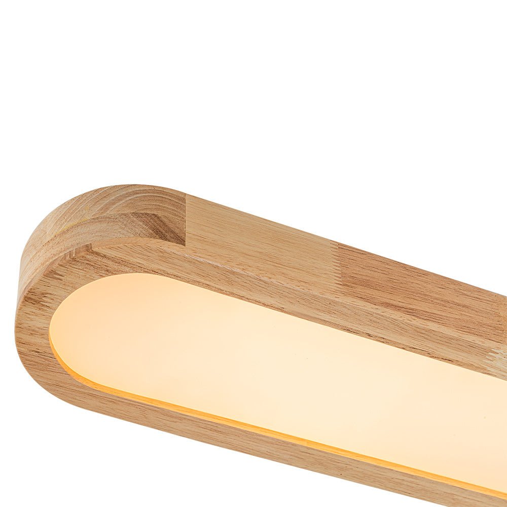 Luz de Techo Ovalada de Madera LED Regulable Nórdica