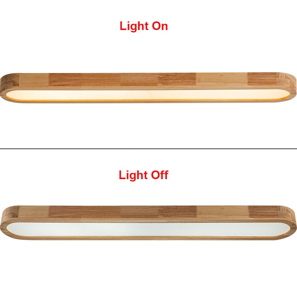 Luz de Techo Ovalada de Madera LED Regulable Nórdica