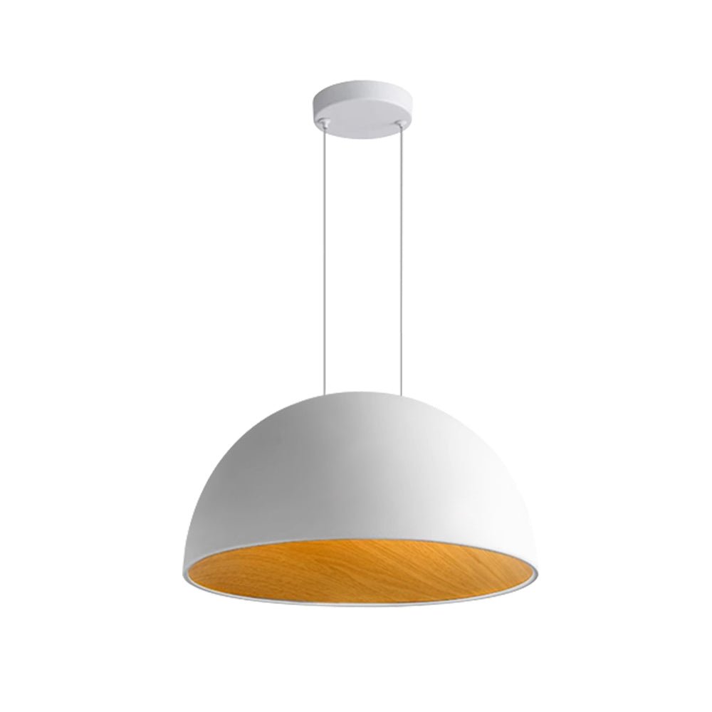 Lámpara Colgante Dome de Led con Acabado de Madera Nórdica