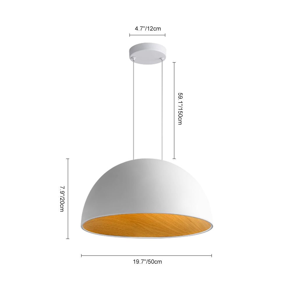 Lámpara Colgante Dome de Led con Acabado de Madera Nórdica