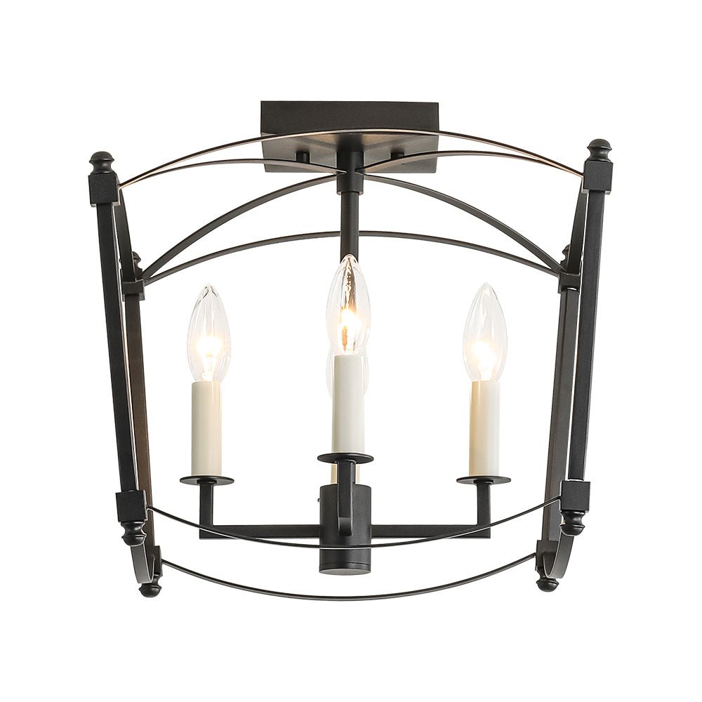Lámpara Vintage de Marco Abierto Retro de 4 Luces Semi Empotrada