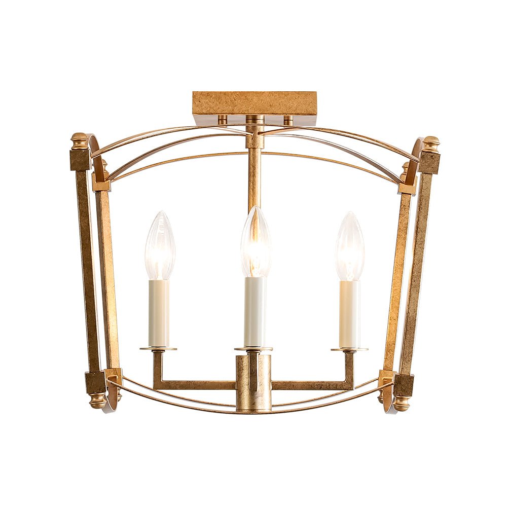 Lámpara Vintage de Marco Abierto Retro de 4 Luces Semi Empotrada