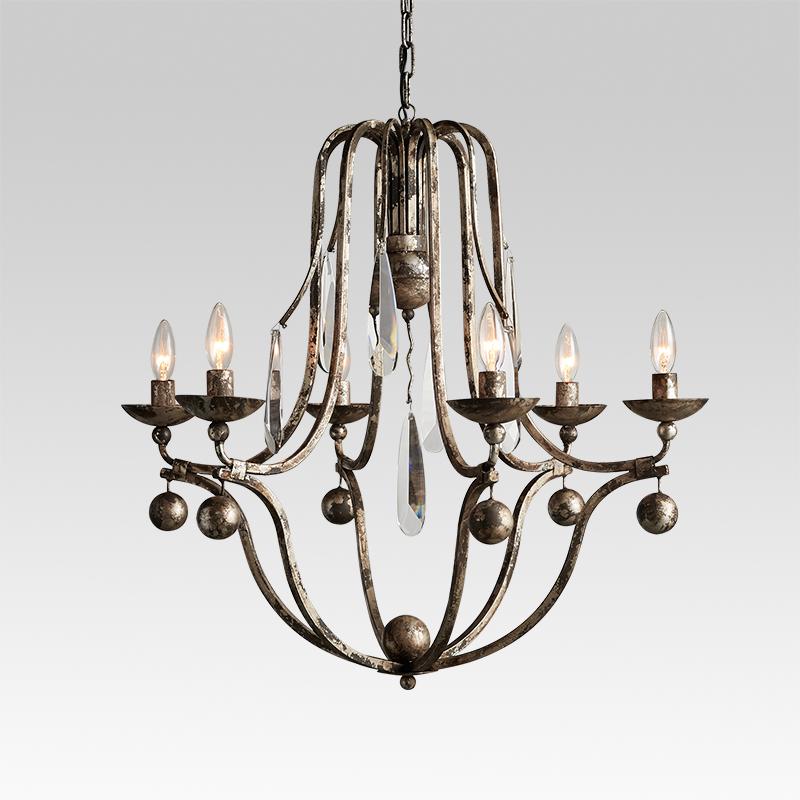 Candelabro Retro de Cristal y Metal