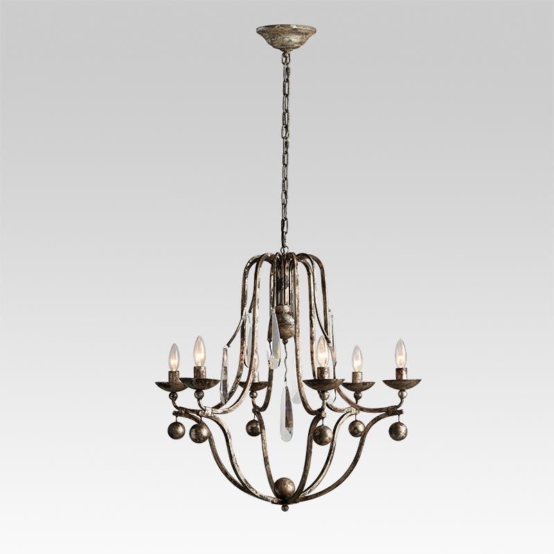 Candelabro Retro de Cristal y Metal