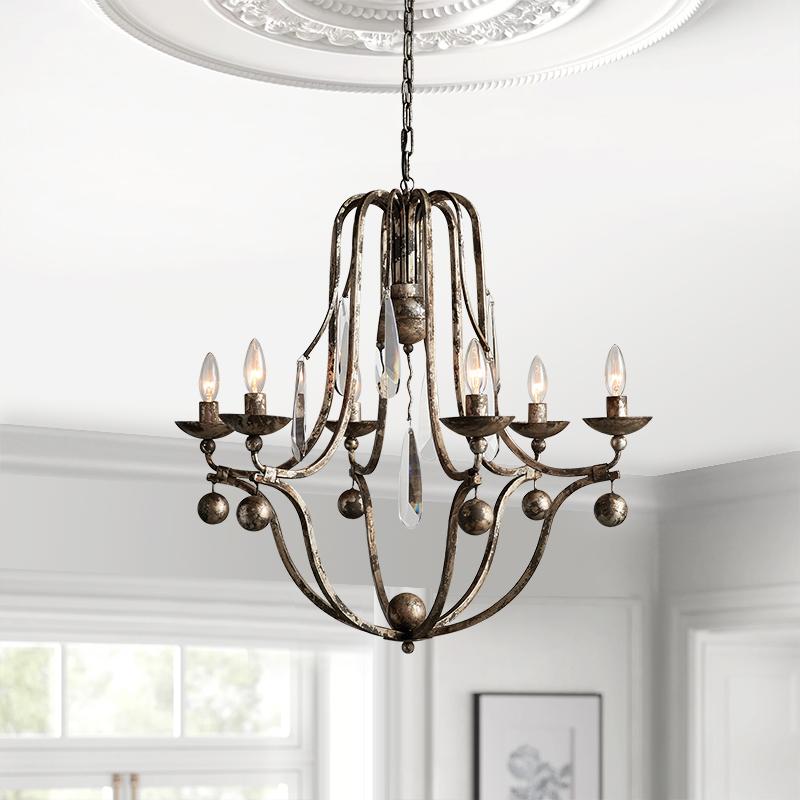 Candelabro Retro de Cristal y Metal