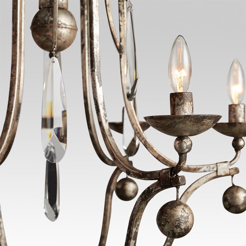 Candelabro Retro de Cristal y Metal