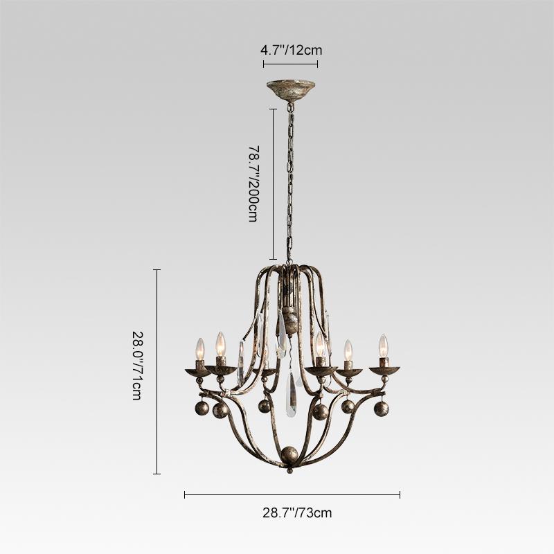 Candelabro Retro de Cristal y Metal