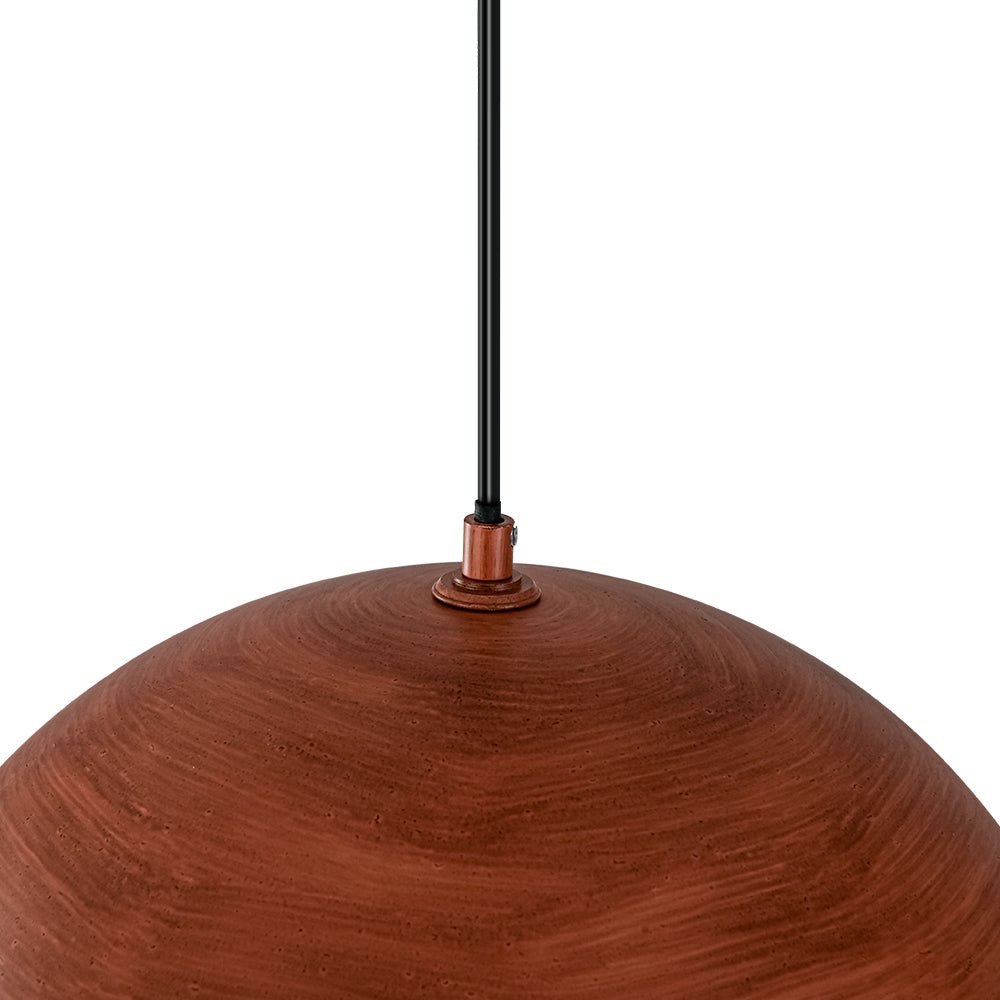 Lámpara Colgante Cúpula de Cobre y Verde Pintado, Estilo Rústico de Granja con 1 Luz