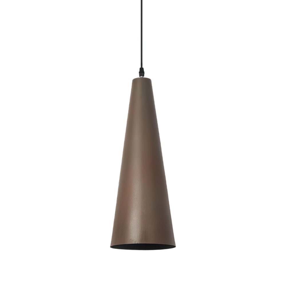 Luz colgante cilíndrica con forma de cono de 1 luz oxidada