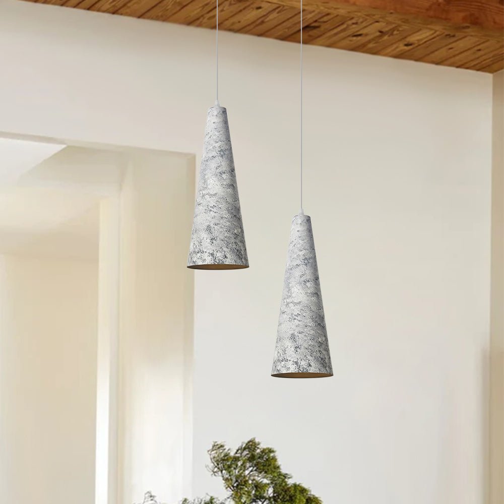 Luz colgante cilíndrica con forma de cono de 1 luz oxidada