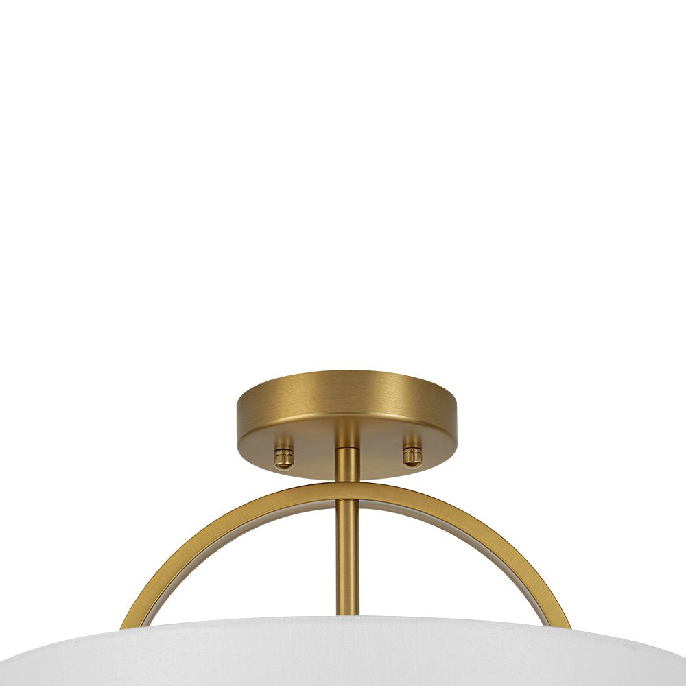 Montaje semisuspendido de tambor con pantalla de lino de 2 luces estilo escandinavo