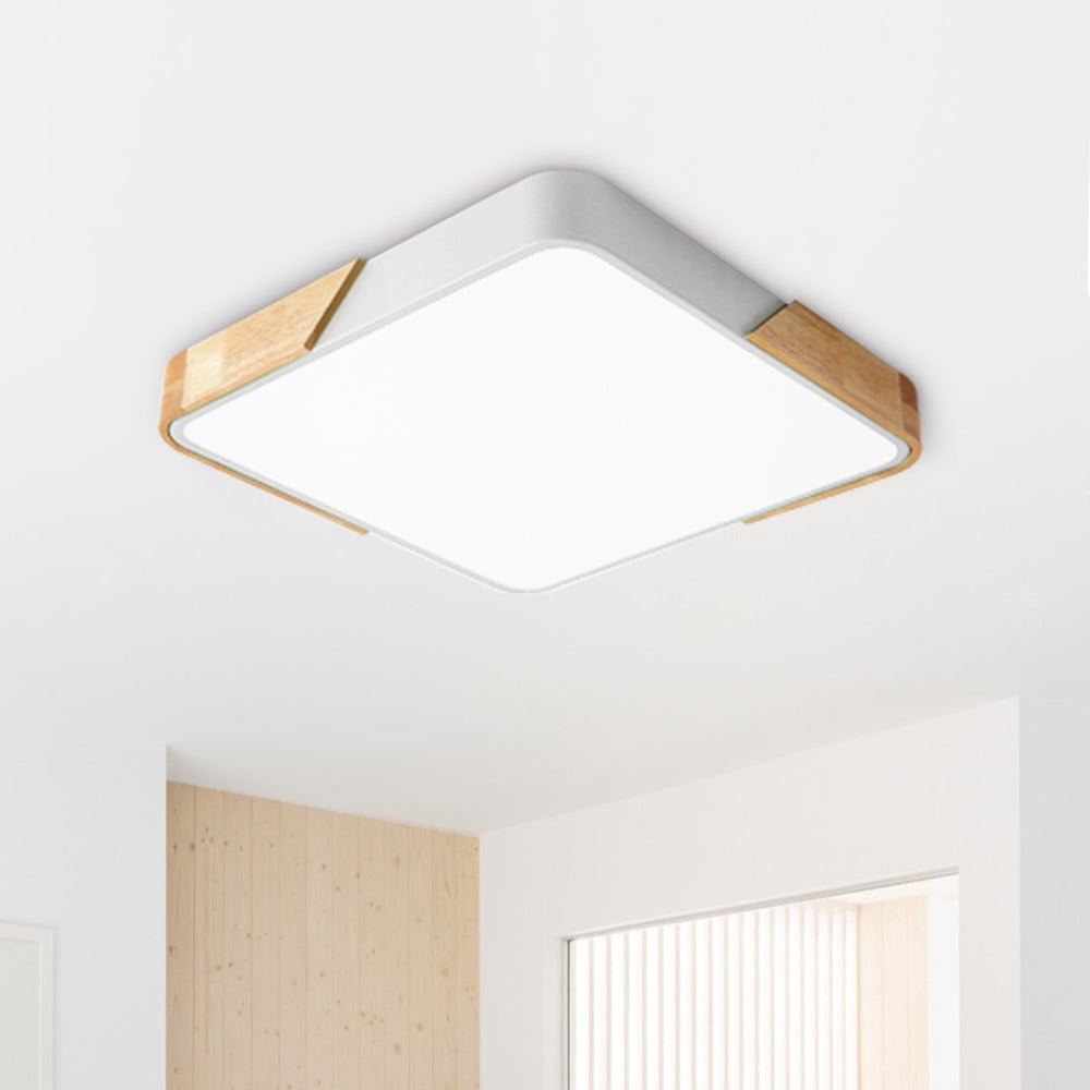 Montaje Empotrado Cuadrado LED Regulable con Acabado de Madera