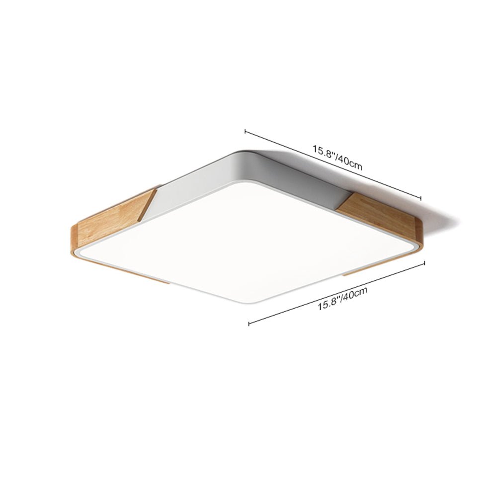 Montaje Empotrado Cuadrado LED Regulable con Acabado de Madera
