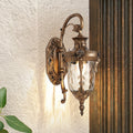 Lámpara de Pared Exterior de Patio con Pantalla de Vidrio Martillado de 1 Luz Tradicional