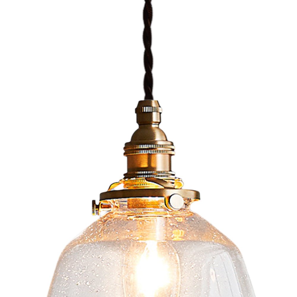 Lámpara Colgante Vintage de Vidrio Semillado en Forma de Campana con 1 Luz para Mesa Bar