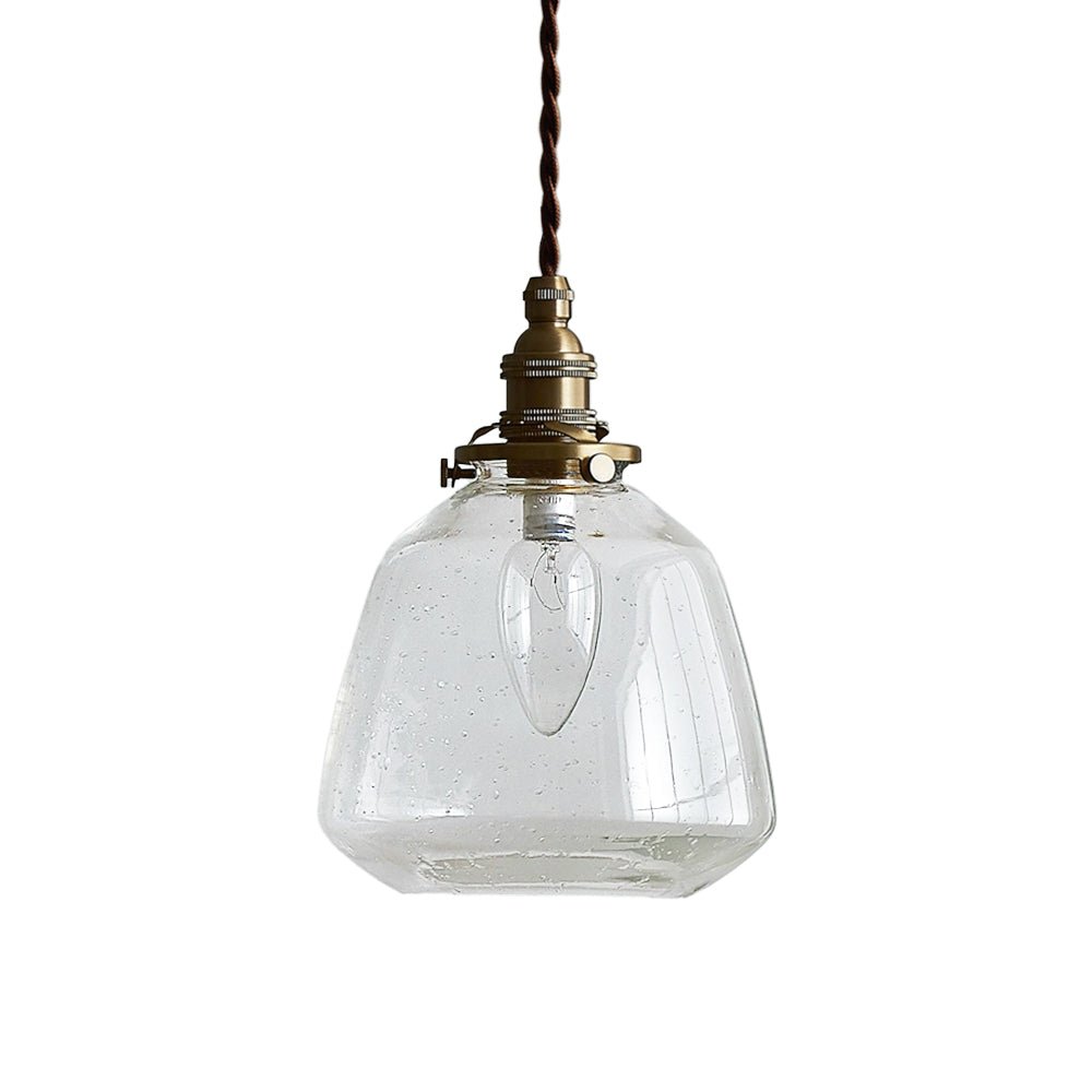 Lámpara Colgante Vintage de Vidrio Semillado en Forma de Campana con 1 Luz para Mesa Bar
