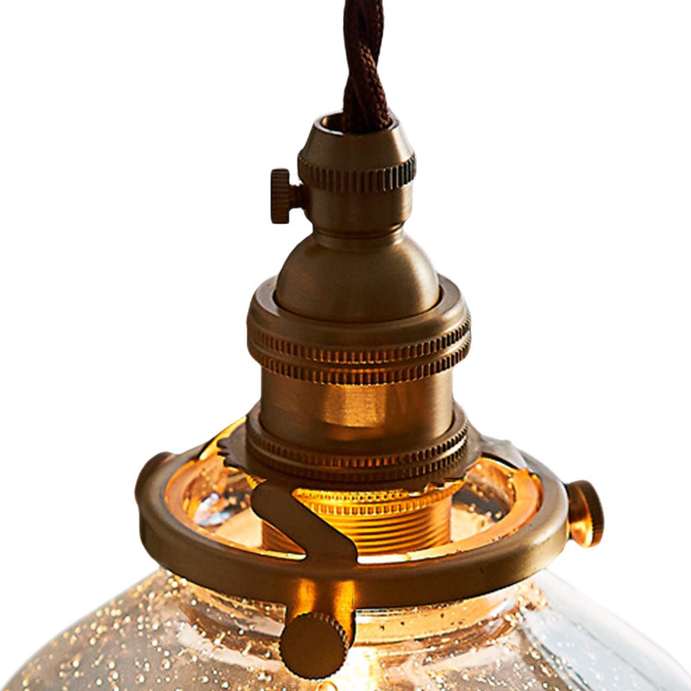 Lámpara Colgante Vintage de Vidrio Semillado en Forma de Campana con 1 Luz para Mesa Bar
