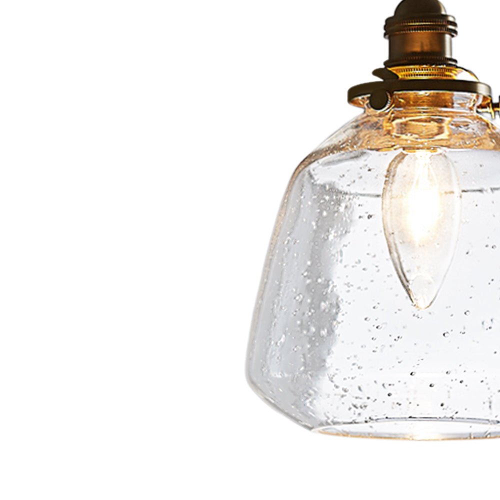 Lámpara Colgante Vintage de Vidrio Semillado en Forma de Campana con 1 Luz para Mesa Bar