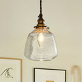 Lámpara Colgante Vintage de Vidrio Semillado en Forma de Campana con 1 Luz para Mesa Bar