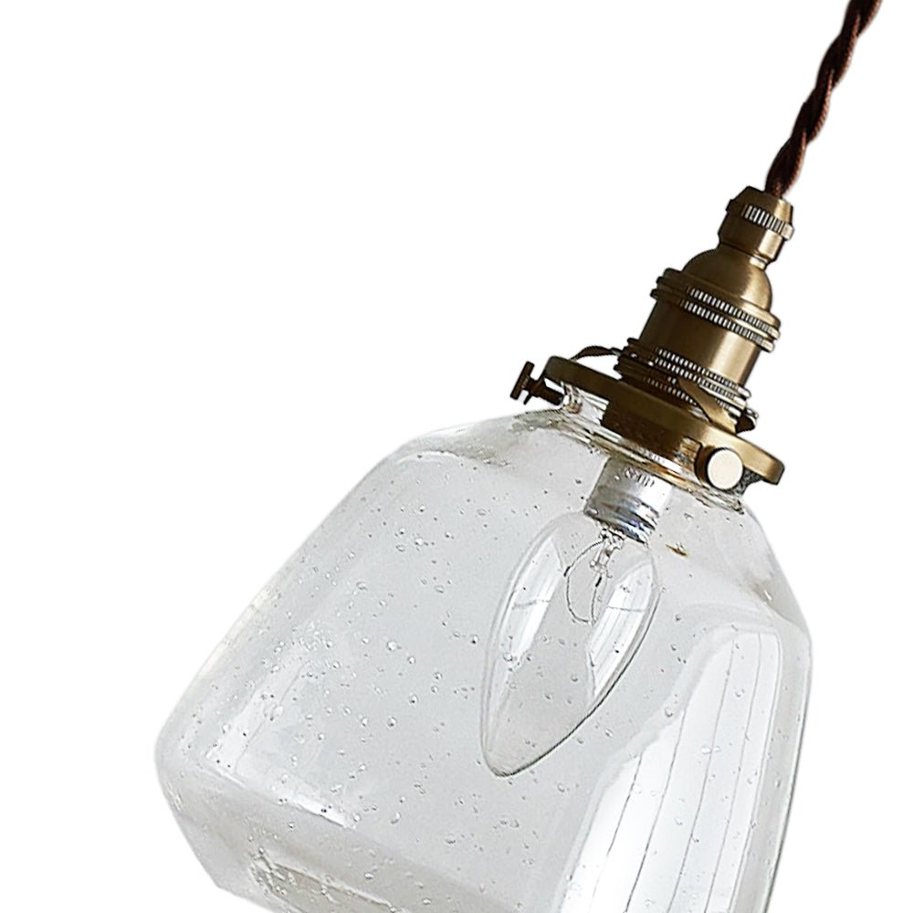 Lámpara Colgante Vintage de Vidrio Semillado en Forma de Campana con 1 Luz para Mesa Bar