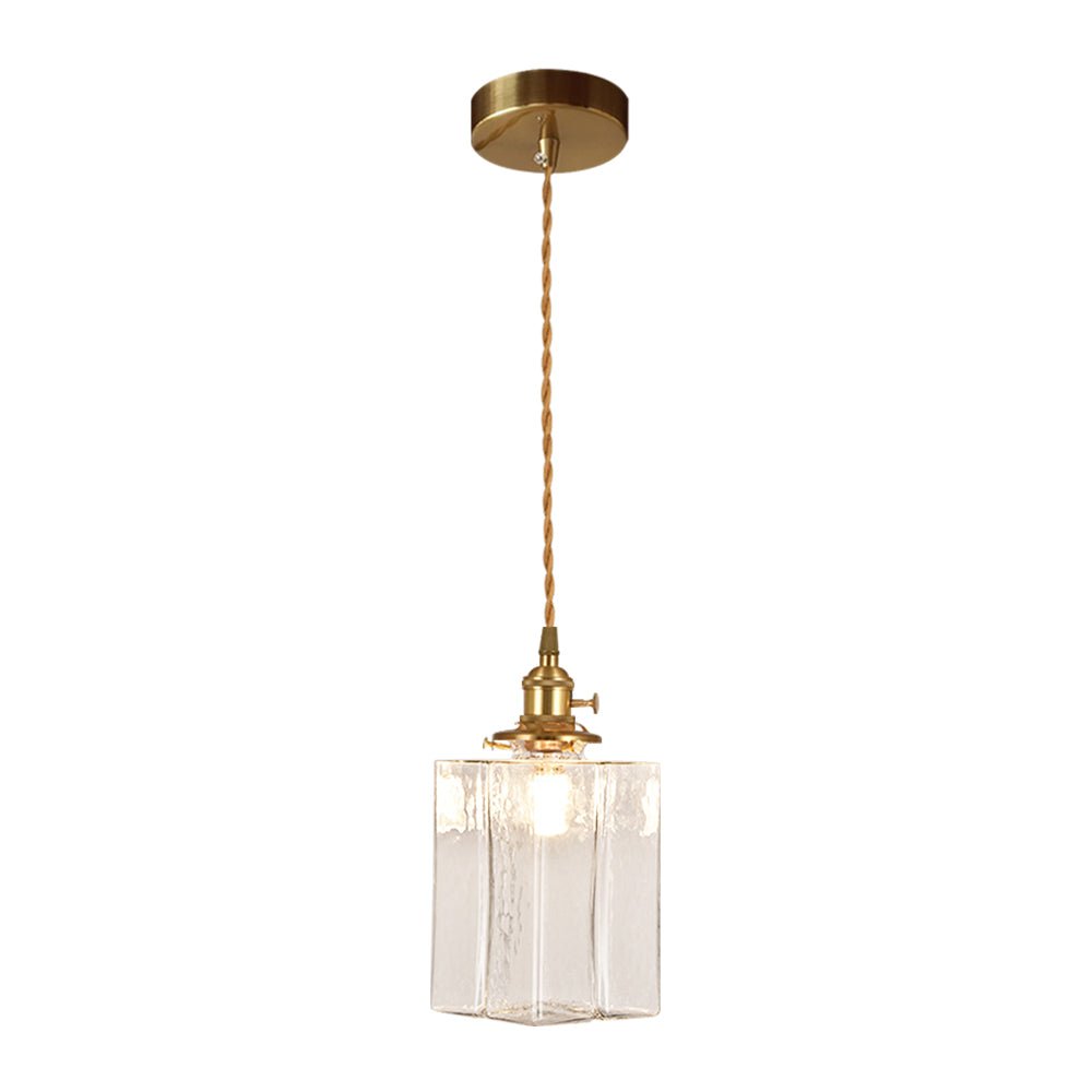 Lámpara Colgante Vintage de Vidrio de Agua Martillado con 1 Luz