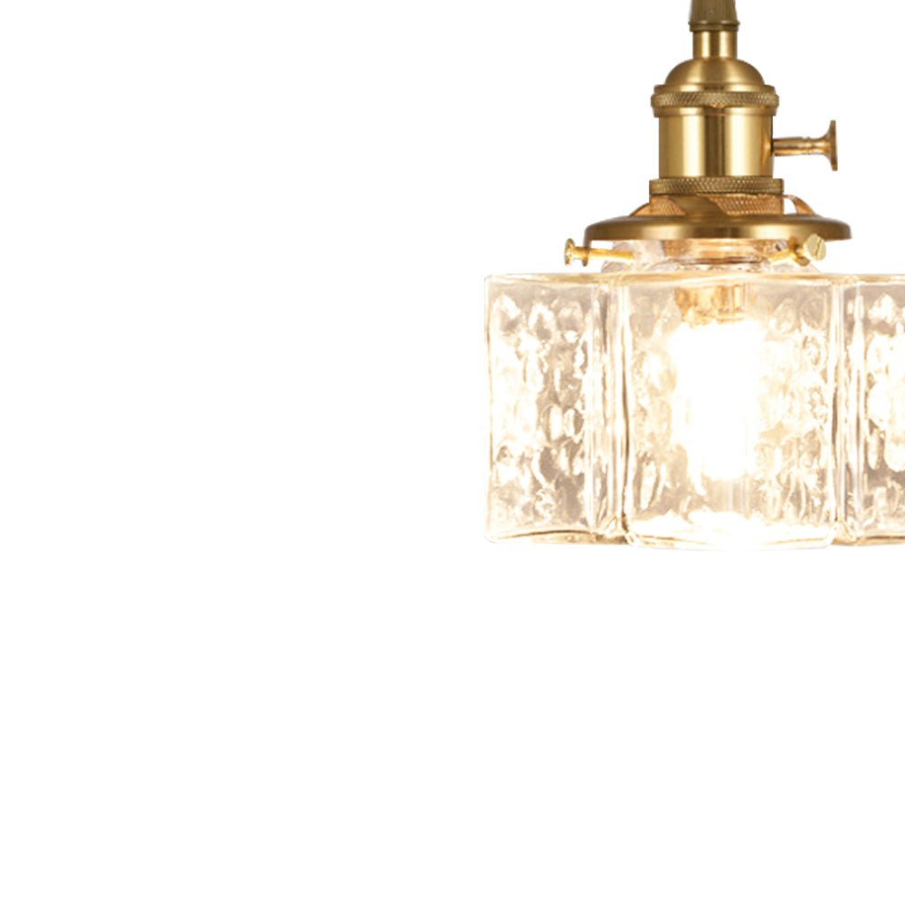 Lámpara Colgante Vintage de Vidrio de Agua Martillado con 1 Luz