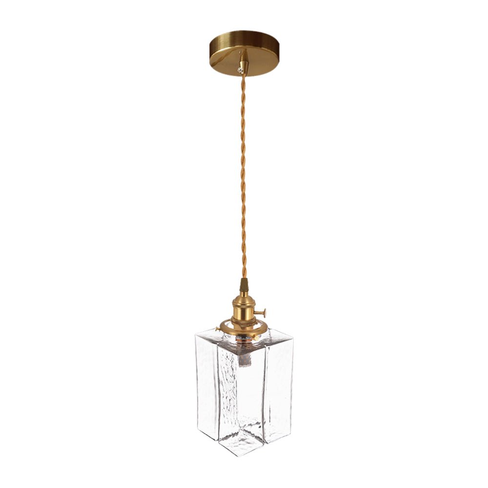 Lámpara Colgante Vintage de Vidrio de Agua Martillado con 1 Luz
