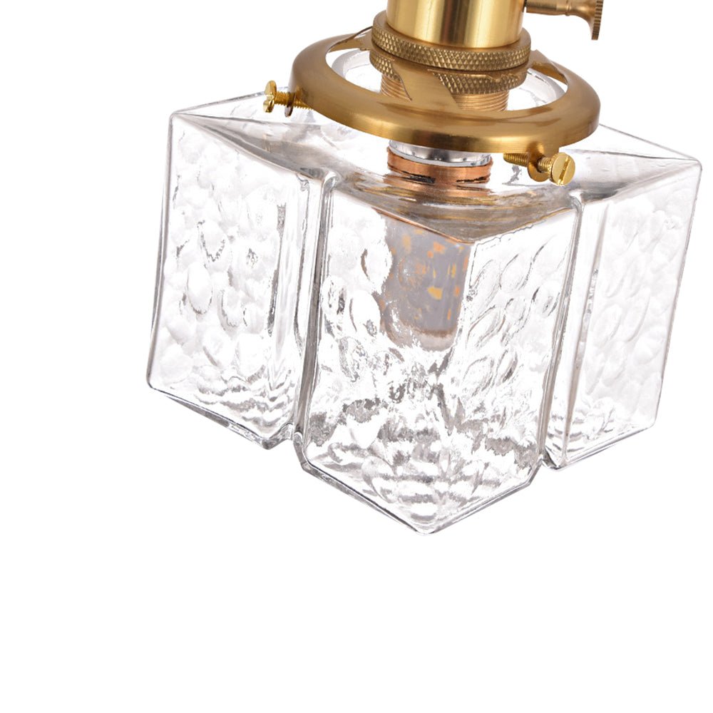 Lámpara Colgante Vintage de Vidrio de Agua Martillado con 1 Luz