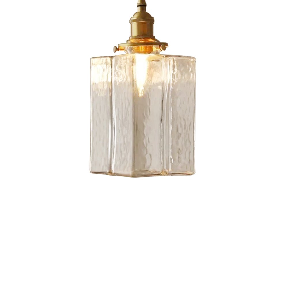 Lámpara Colgante Vintage de Vidrio de Agua Martillado con 1 Luz