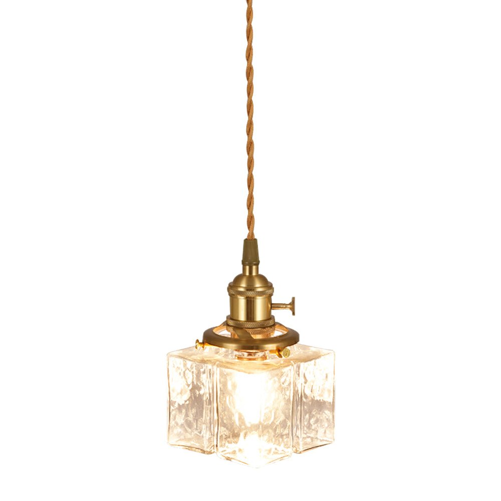 Lámpara Colgante Vintage de Vidrio de Agua Martillado con 1 Luz