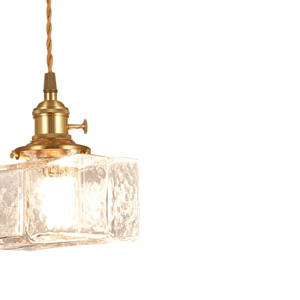 Lámpara Colgante Vintage de Vidrio de Agua Martillado con 1 Luz