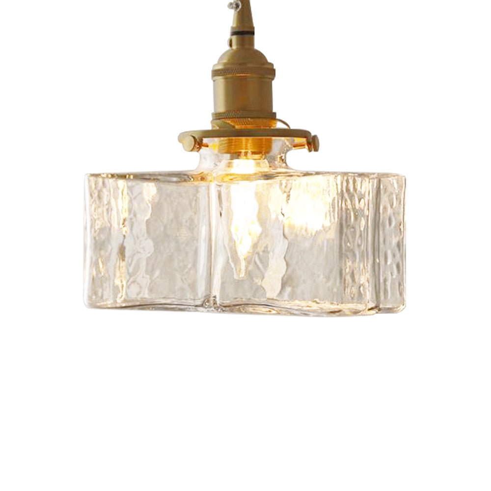 Lámpara Colgante Vintage de Vidrio de Agua Martillado con 1 Luz