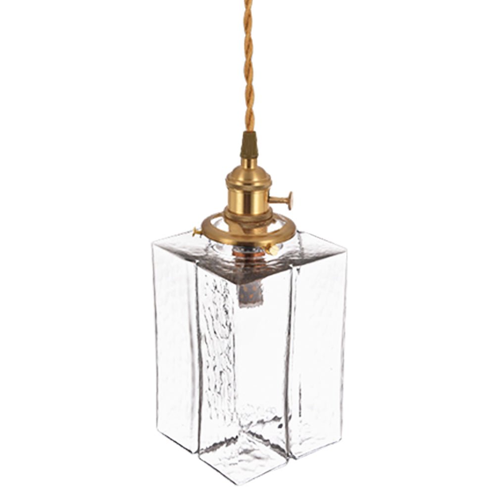 Lámpara Colgante Vintage de Vidrio de Agua Martillado con 1 Luz