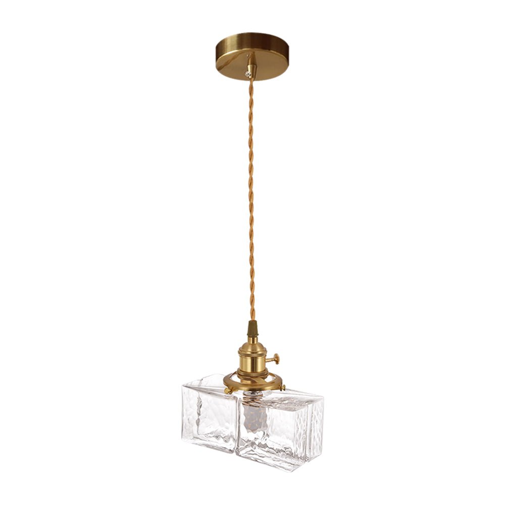 Lámpara Colgante Vintage de Vidrio de Agua Martillado con 1 Luz