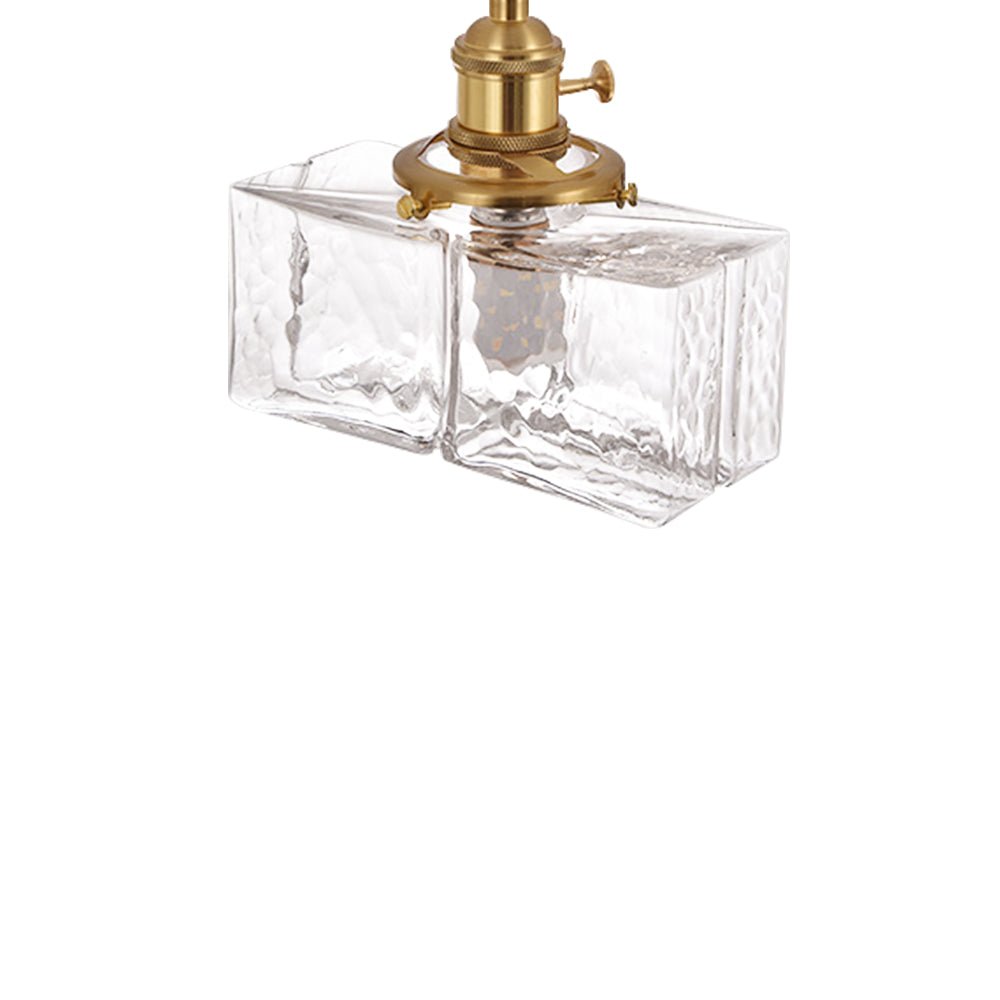 Lámpara Colgante Vintage de Vidrio de Agua Martillado con 1 Luz