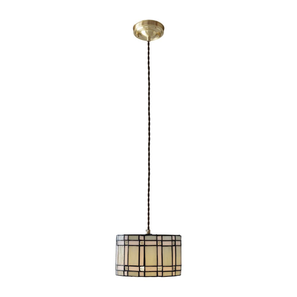 Lámpara Colgante de Vidrio Templado Estilo Tiffany de 1 Luz Vintage