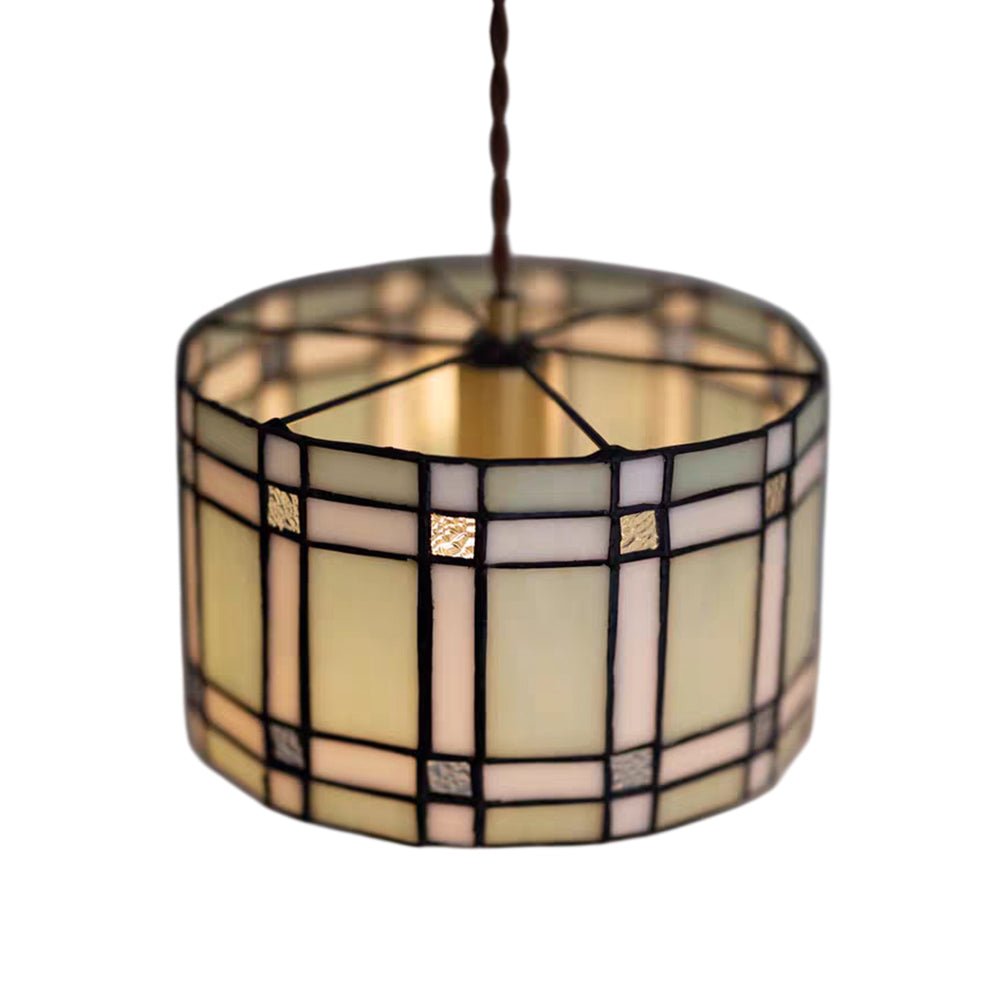 Lámpara Colgante de Vidrio Templado Estilo Tiffany de 1 Luz Vintage