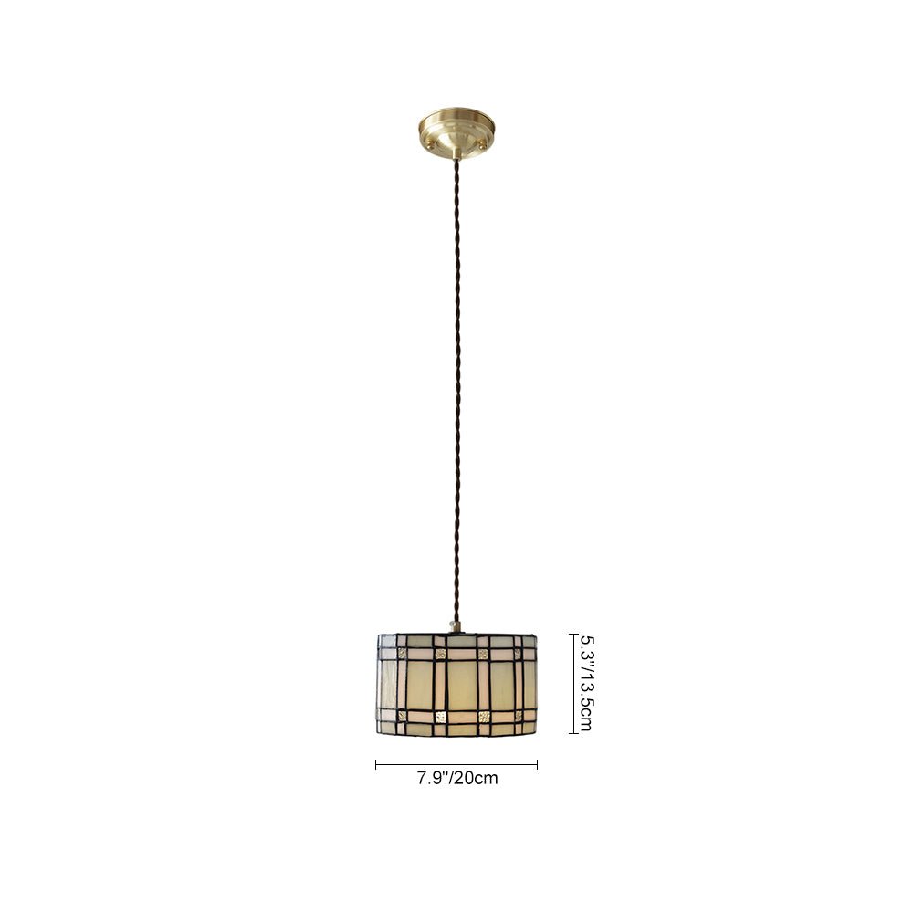 Lámpara Colgante de Vidrio Templado Estilo Tiffany de 1 Luz Vintage