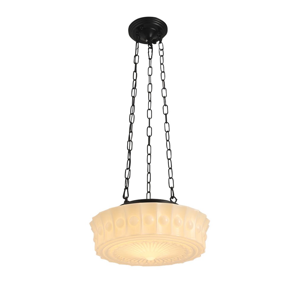 Lámpara Colgante Escolar Vintage de Cerámica con 3 Luces