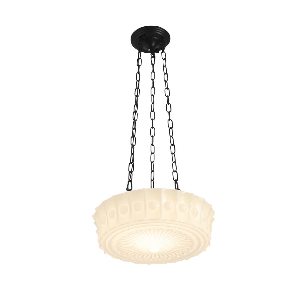 Lámpara Colgante Escolar Vintage de Cerámica con 3 Luces
