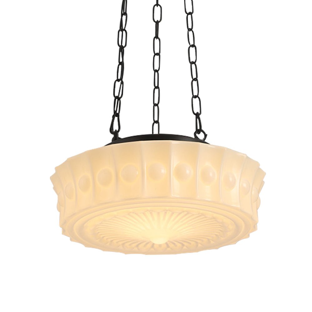 Lámpara Colgante Escolar Vintage de Cerámica con 3 Luces