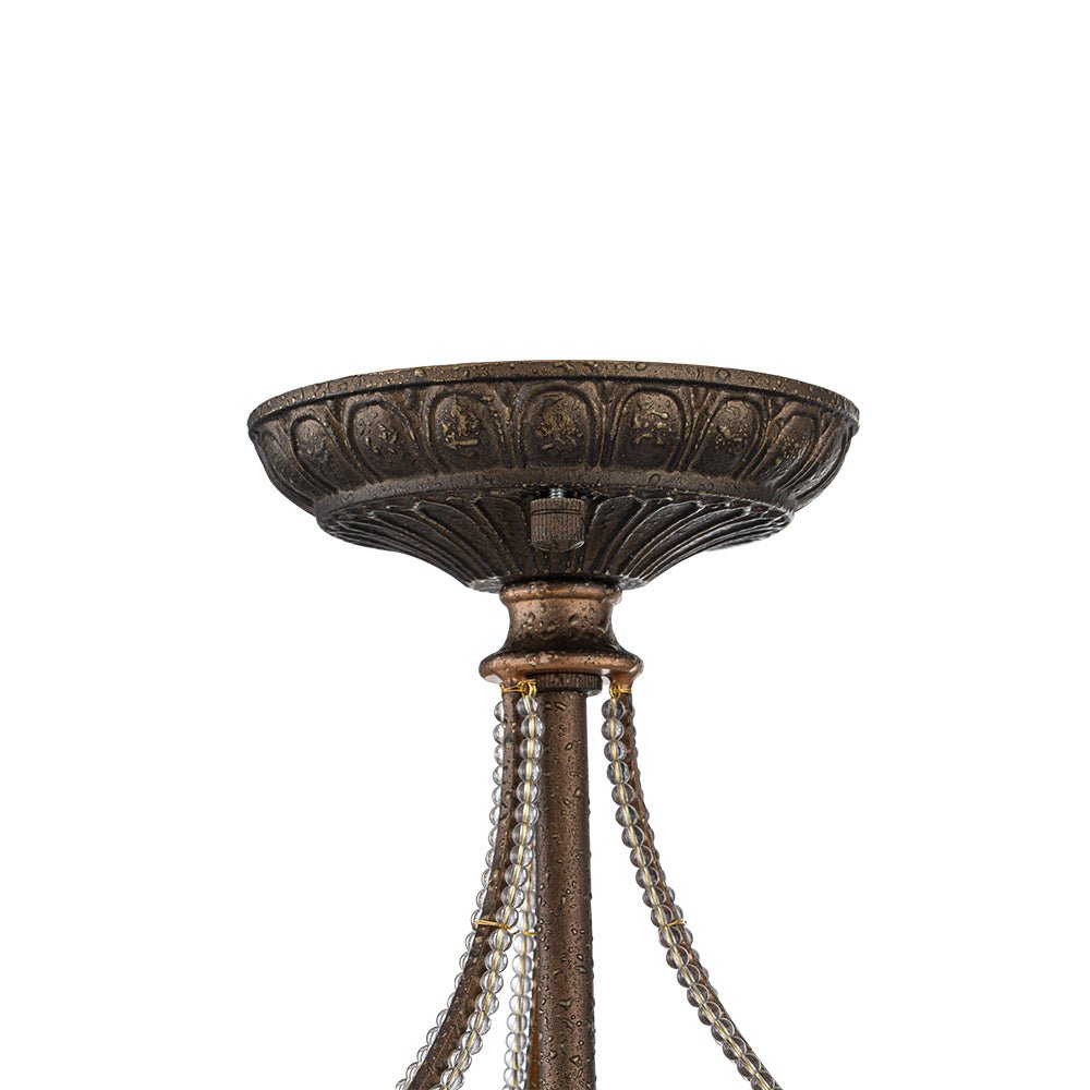 Luz de Techo Semi Flush de Cristal en Forma de Tazón de Lujo Vintage de 3 Luces